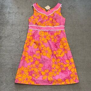 Lilly Pulitzer Del Mar Dress Floral Elephant Empire Waist Retro Sheath NEW